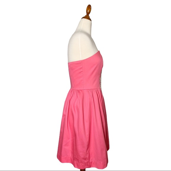 Lilly Pulitzer Pink Mayfield Strapless Dress 4 - Picture 5 of 11